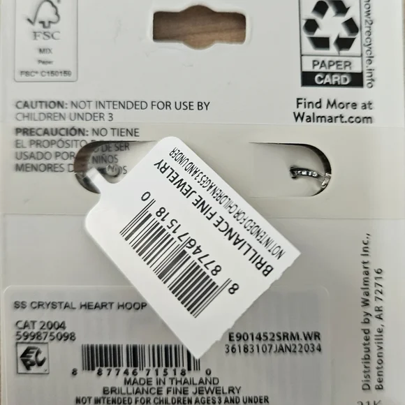 Brilliance Sterling Silver Heart Hoop Earrings - Picture 2 of 2